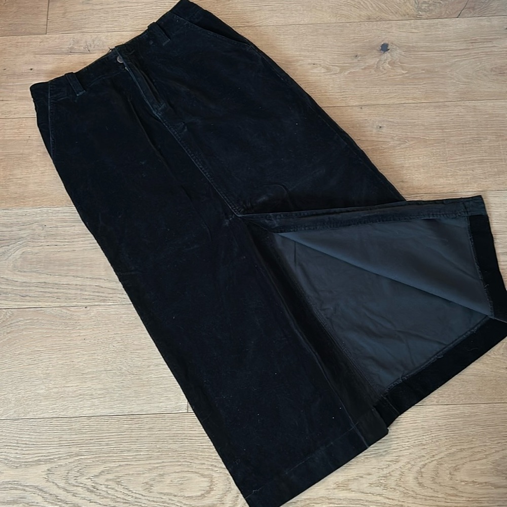 Eddie Bauer black velvet maxi skirt